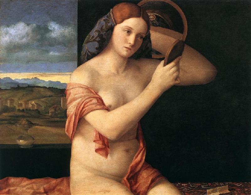BELLINI, Giovanni Naked Young Woman in Front of the Mirror  dtdhg